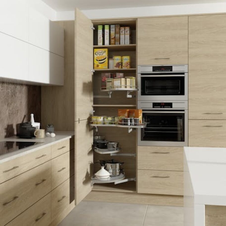 Woodgrain Sand Oak Corner Larder Le Mans Open