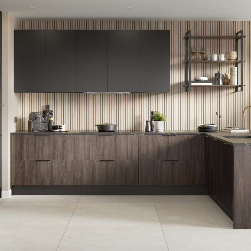 Super Matt Jet with Walnut RTA