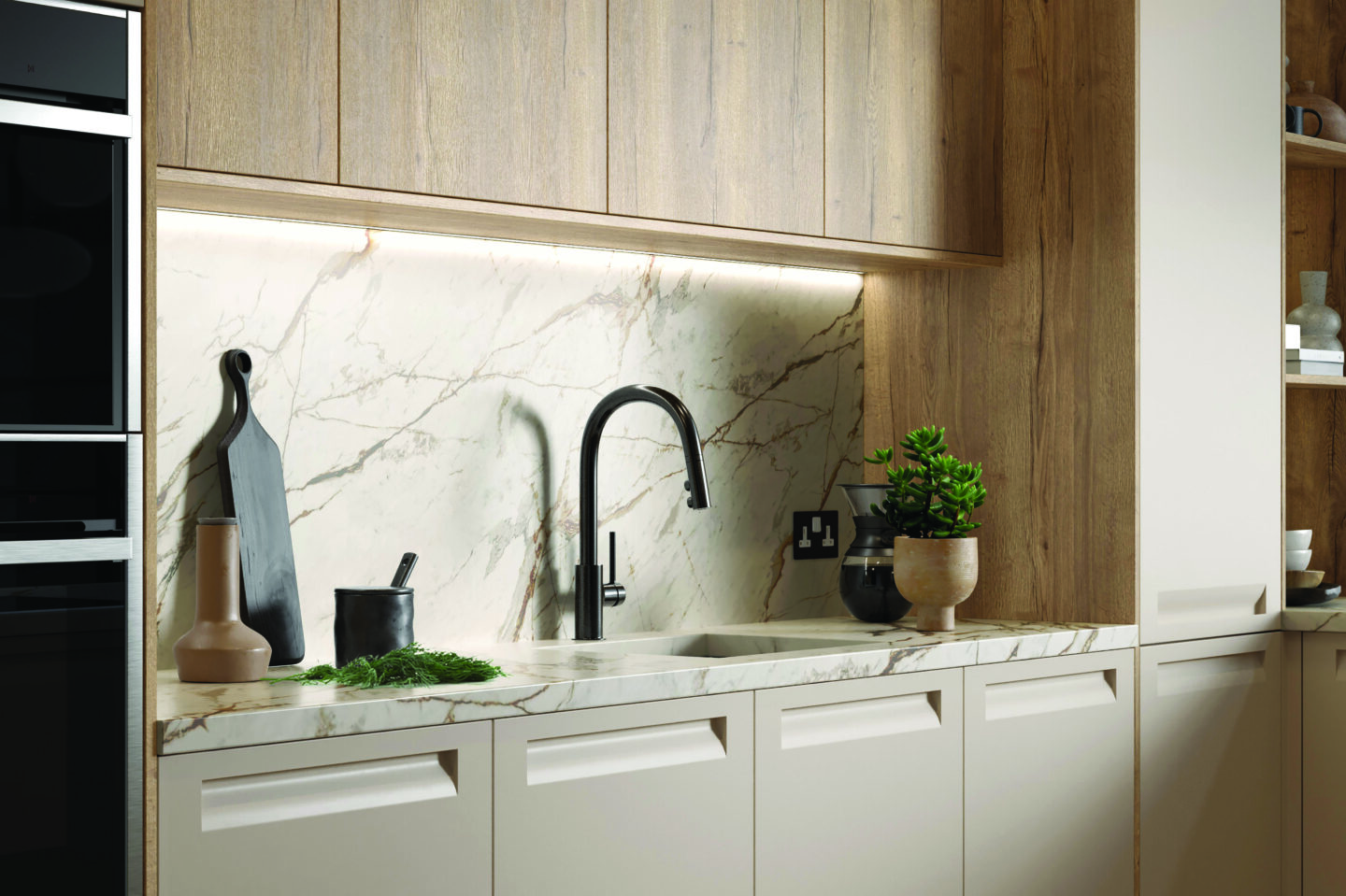 Autograph Painted Cashmere New England Oak sink run cameo