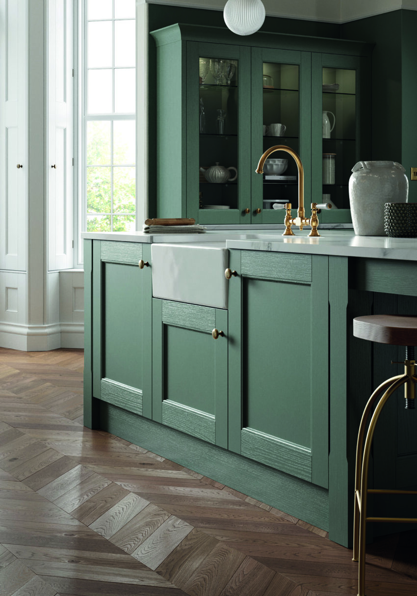 Manor House Painted Botanical Green sink cameo