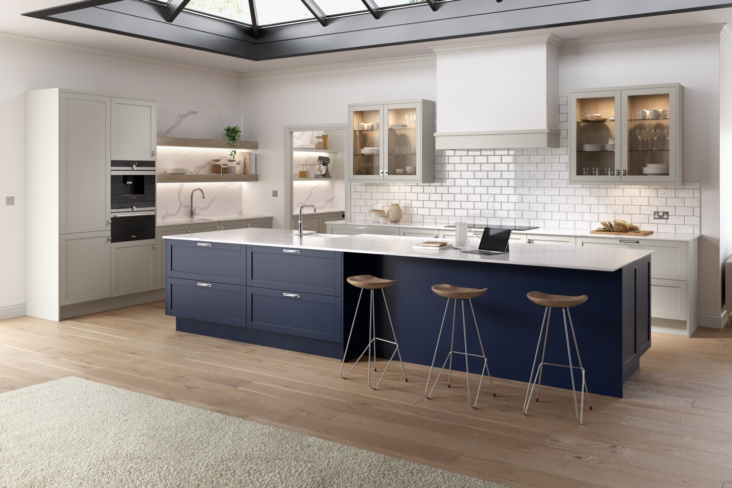 Monarch Light Grey Indigo Blue