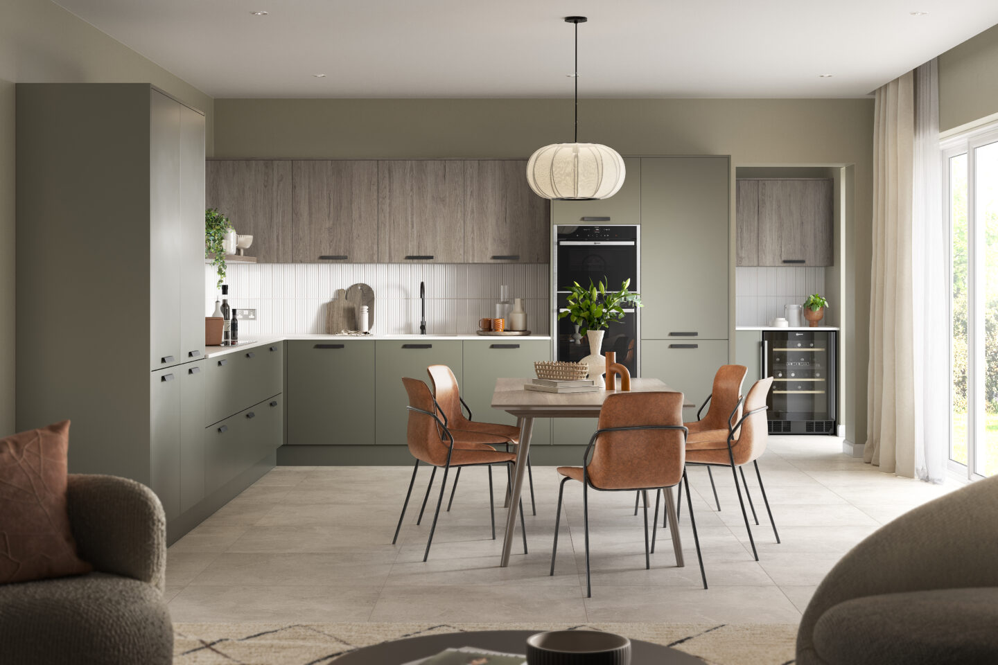 Setosa Painted Botanical Green with Sylvan Oak