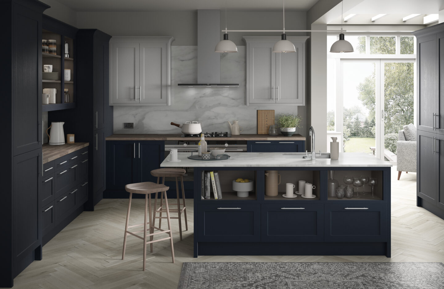 Sterling Painted Indigo Blue Grey