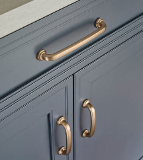 Painted door with handle closeup