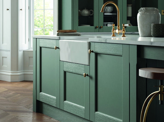 Manor House Painted Botanical Green sink cameo