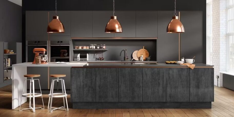 Black and copper kitchen ideas copper pendant lights jpg